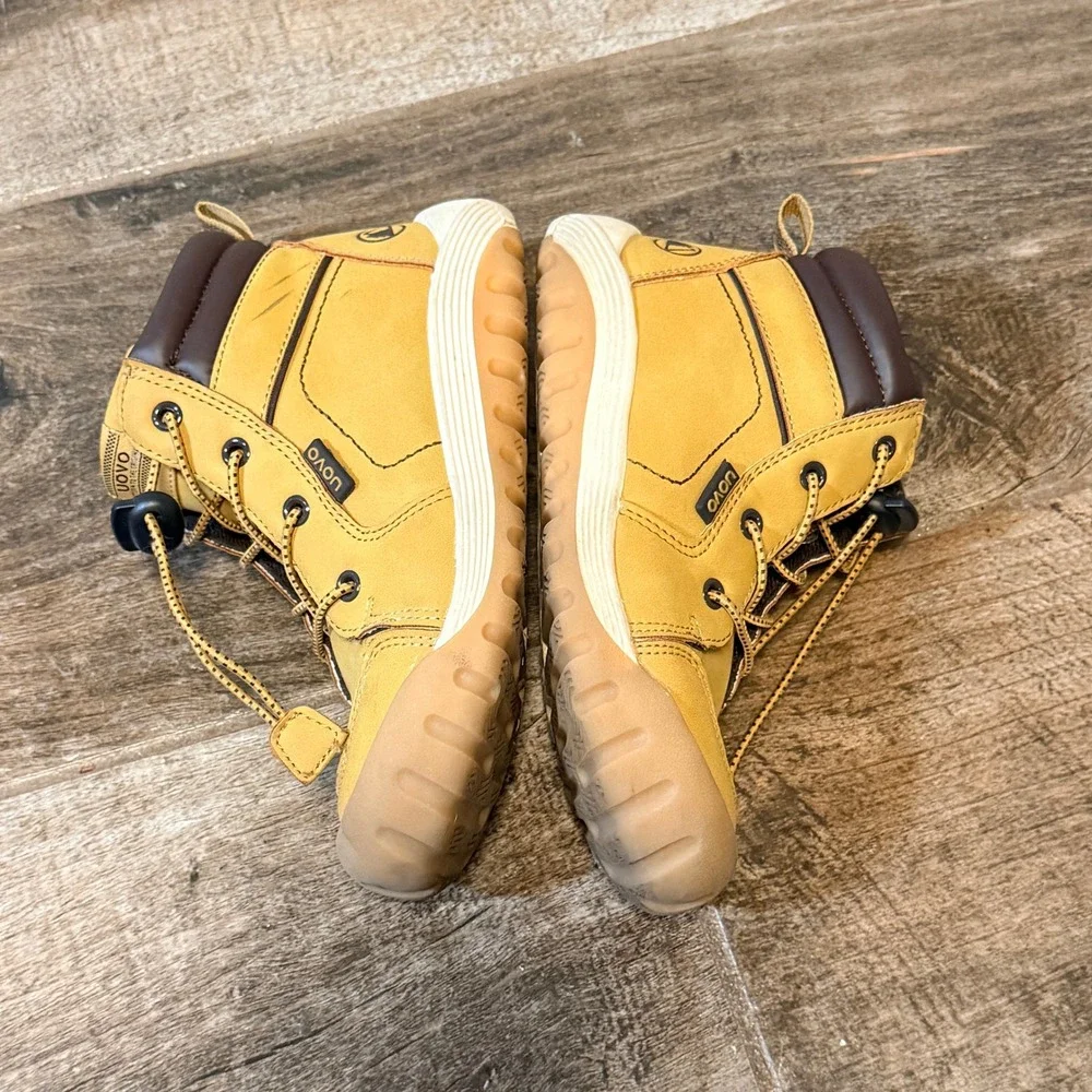 UOVO Kids High Top Side Zip Water-Resitant Hiking Boots,‎ Tan, 31/ 12.5